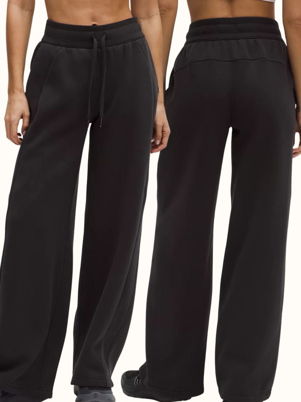 Lululemon Scuba Mid-Rise Wide-Leg Pant Oversized Black Size XXS